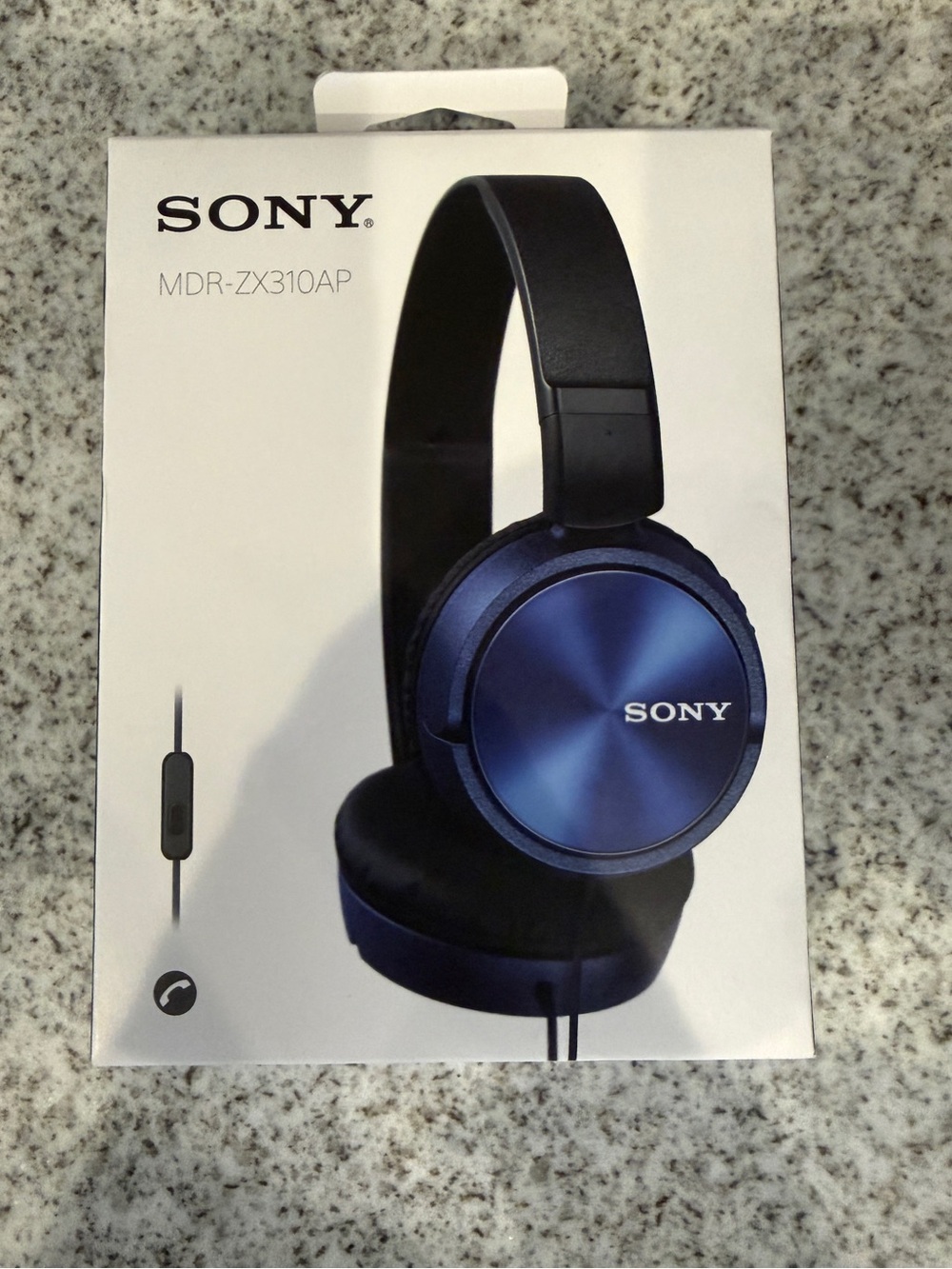 NIB Sony MDR-ZX310AP Wired On-Ear Headphones Blue